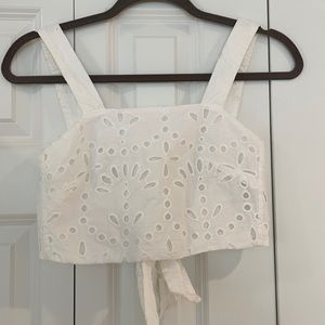 H&M eyelet tie back crop top!